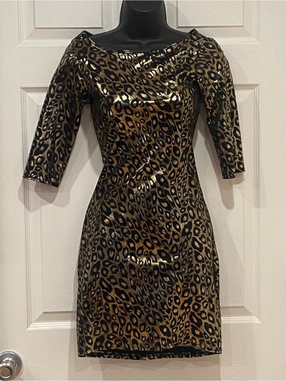Blackmilk Shiny Leopard Body Con Dress